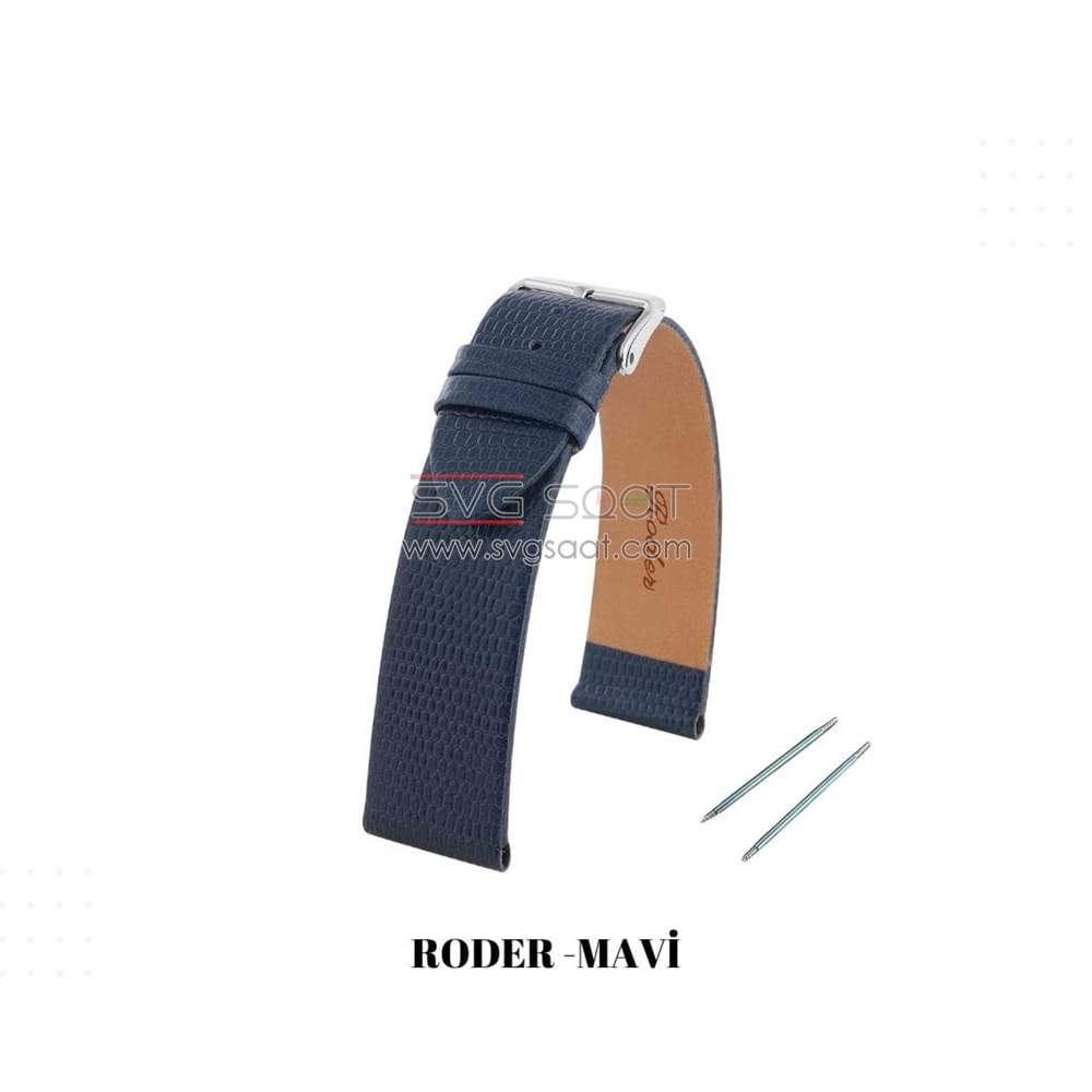 R4157 RODER DERİ KAYIŞ - MAVİ - 10MM