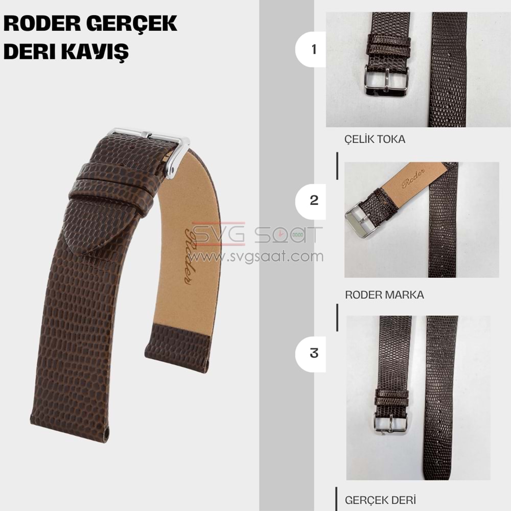 R4157 RODER DERİ KAYIŞ - KAHVERENGİ - 10MM