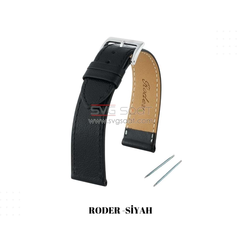 R4150S RODER DERİ KAYIŞ - SİYAH - 18MM
