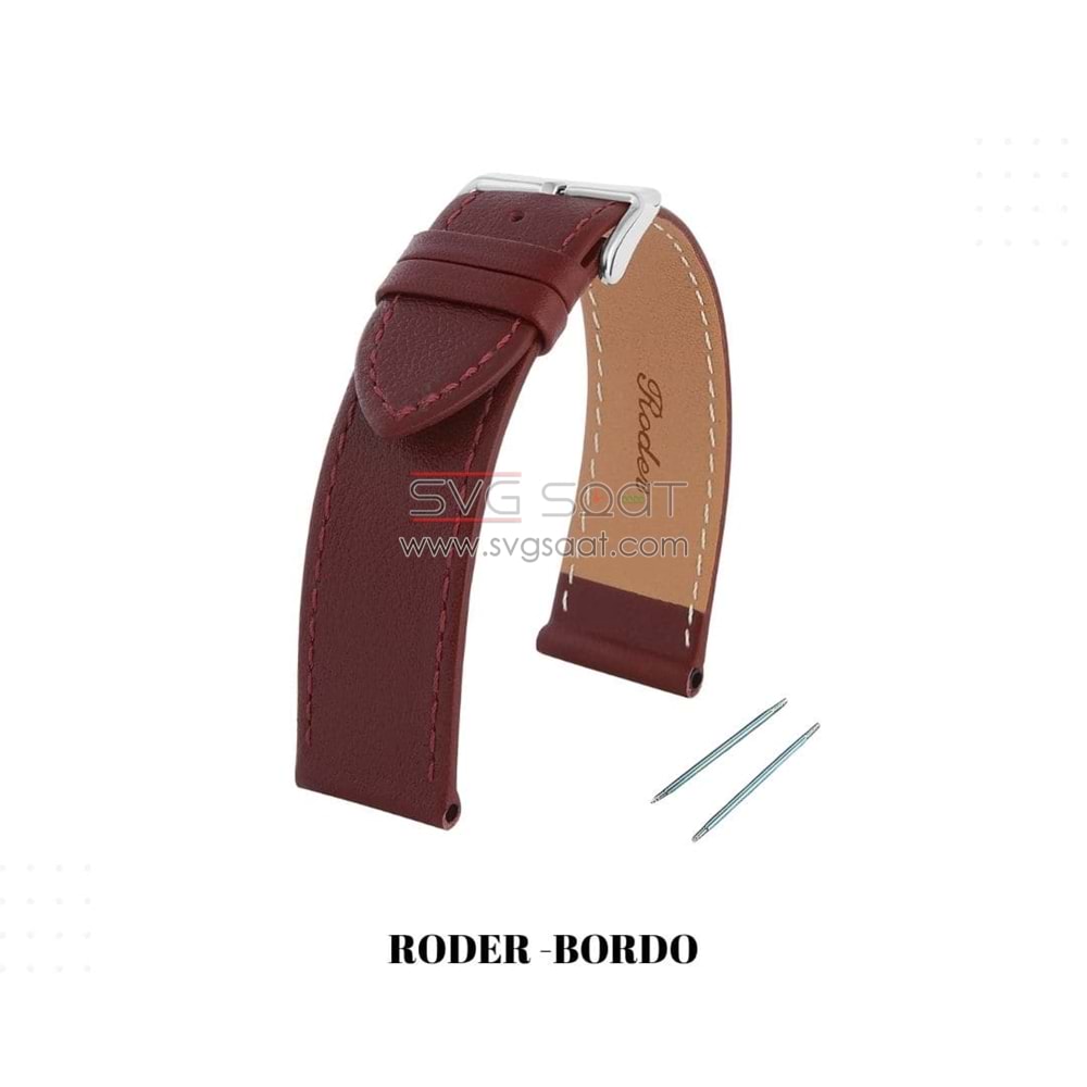 R4150S RODER DERİ KAYIŞ - BORDO - 18MM