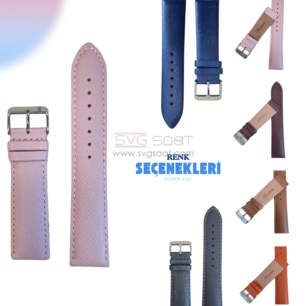 R4107 RODER DERİ KAYIŞ - PEMBE - 18MM
