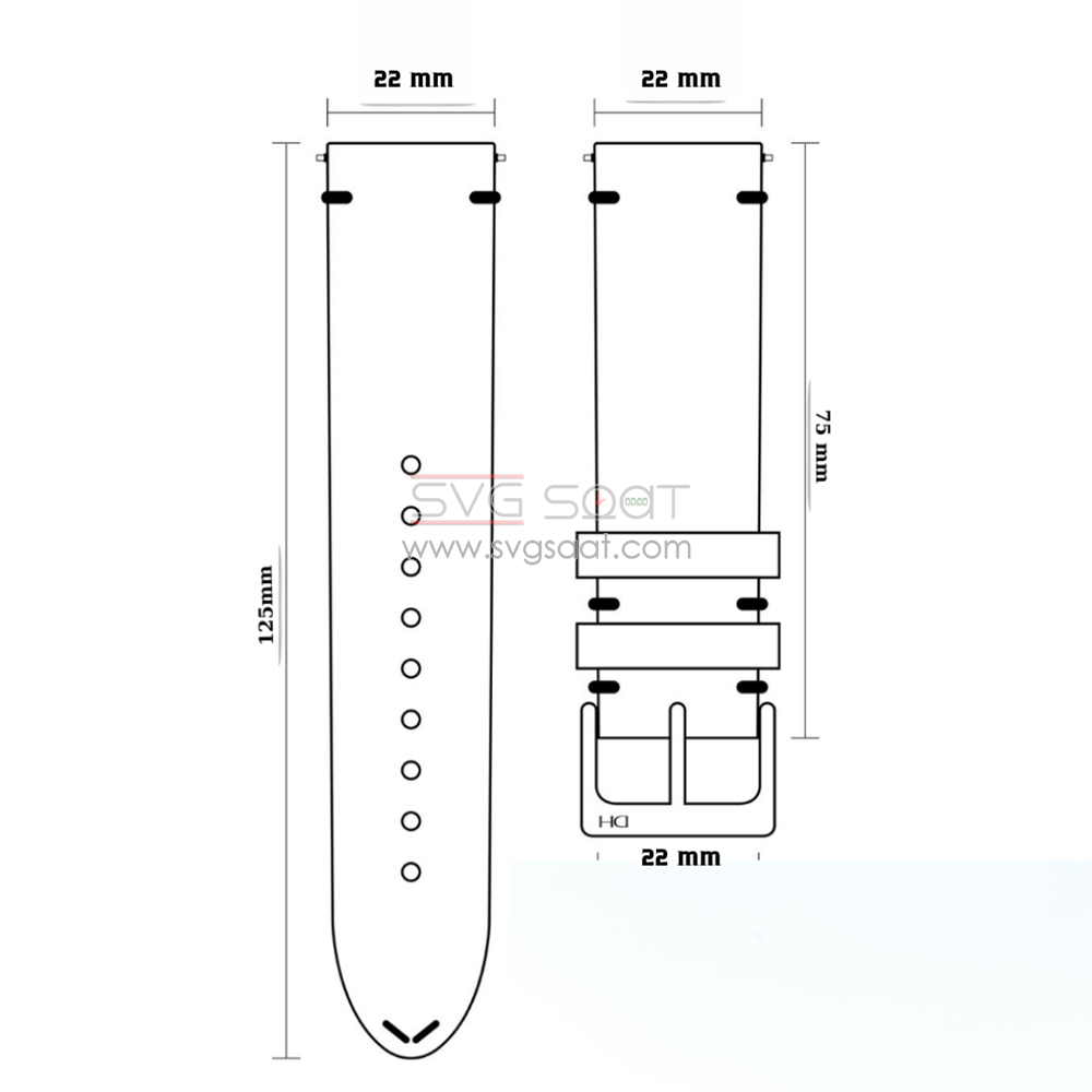 R4102S RODER DERİ KAYIŞ - BEYAZ - 22X22MM