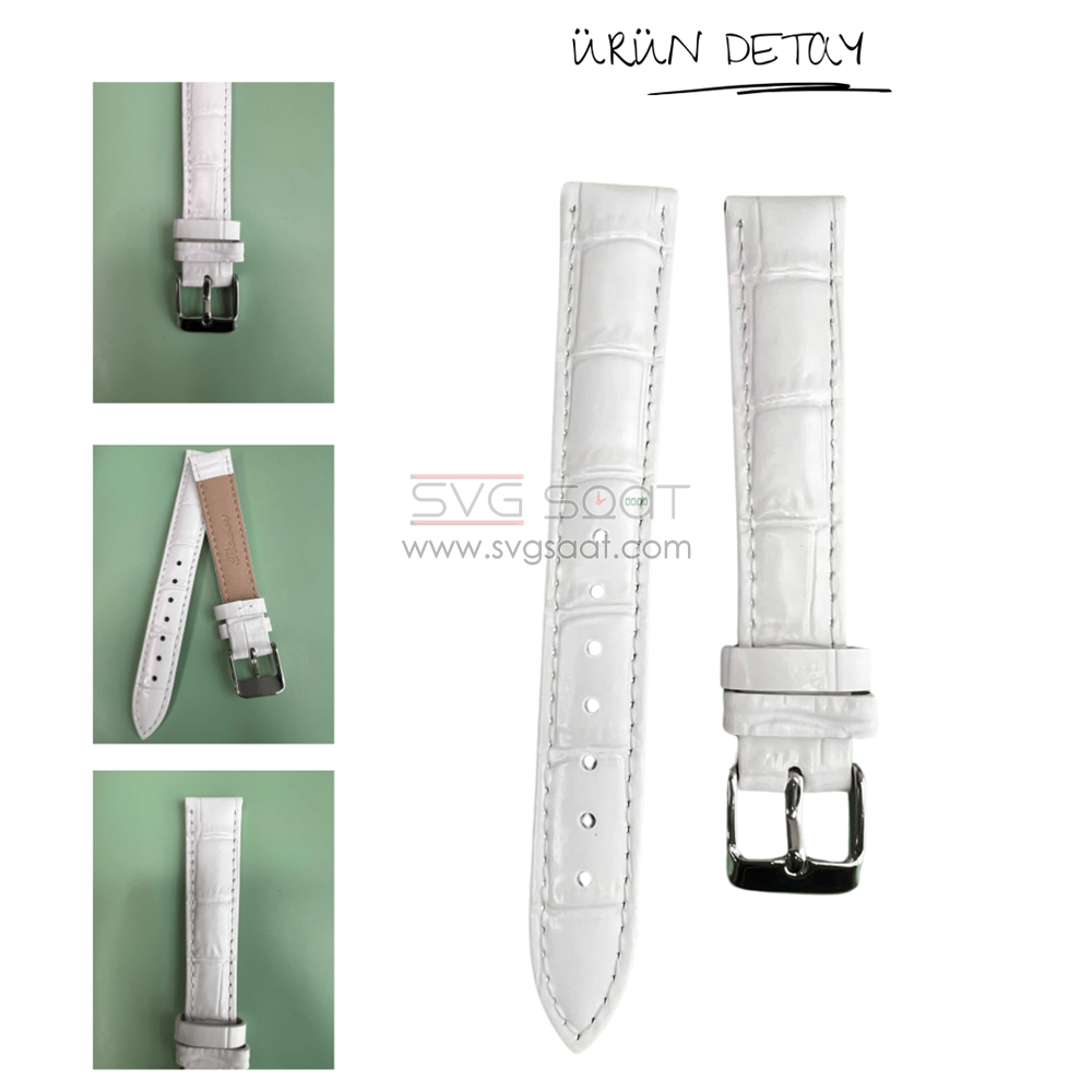 R4102S RODER DERİ KAYIŞ - BEYAZ - 22X22MM