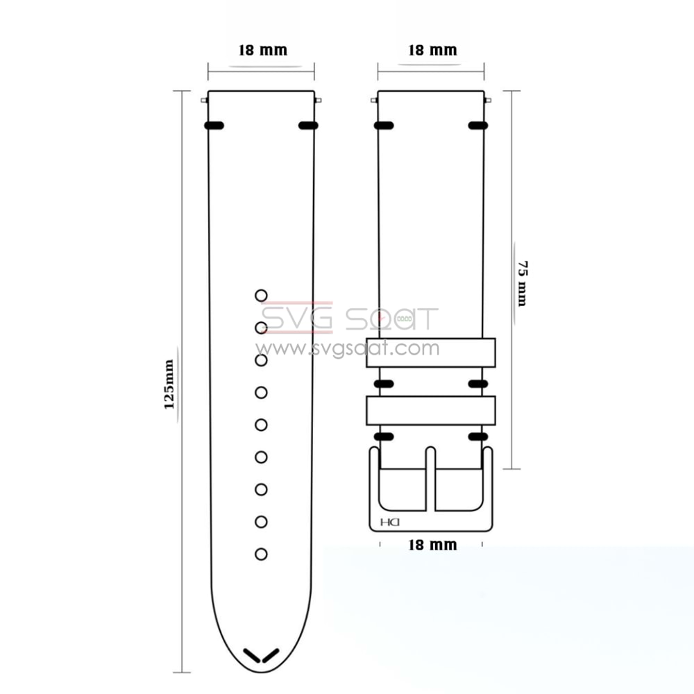 R4103 RODER DERİ KAYIŞ - BEYAZ - 18X18MM