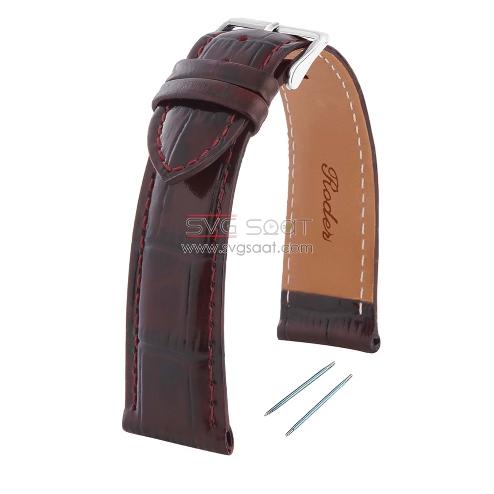 R4102S RODER DERİ KAYIŞ - BORDO - 18MM