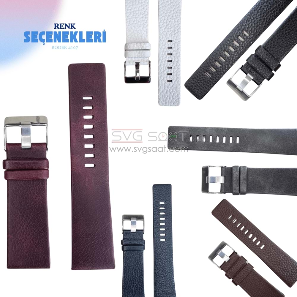 R4109 RODER DERİ KAYIŞ - LACİVERT - 24MM