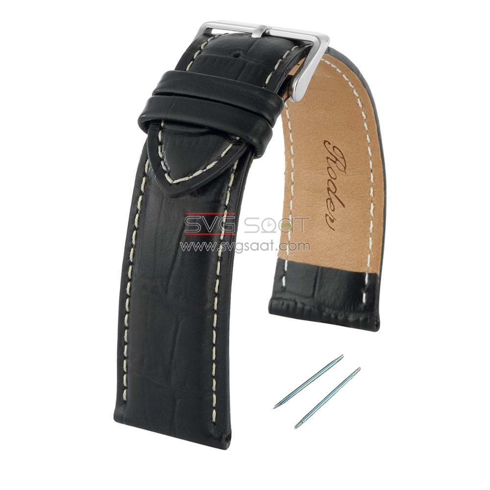 R4102W RODER DERİ KAYIŞ - SİYAH - BEYAZ - 18MM