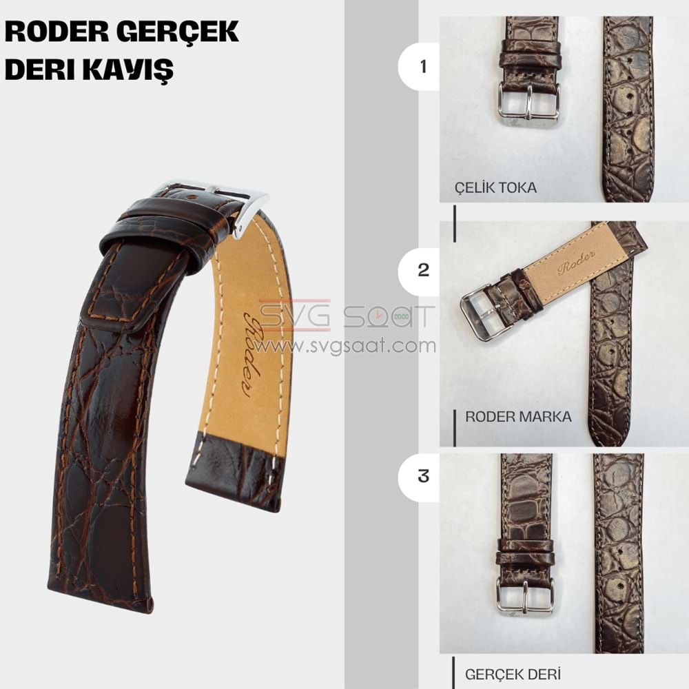 R4149S RODER DERİ KAYIŞ - KAHVERENGİ - 12MM