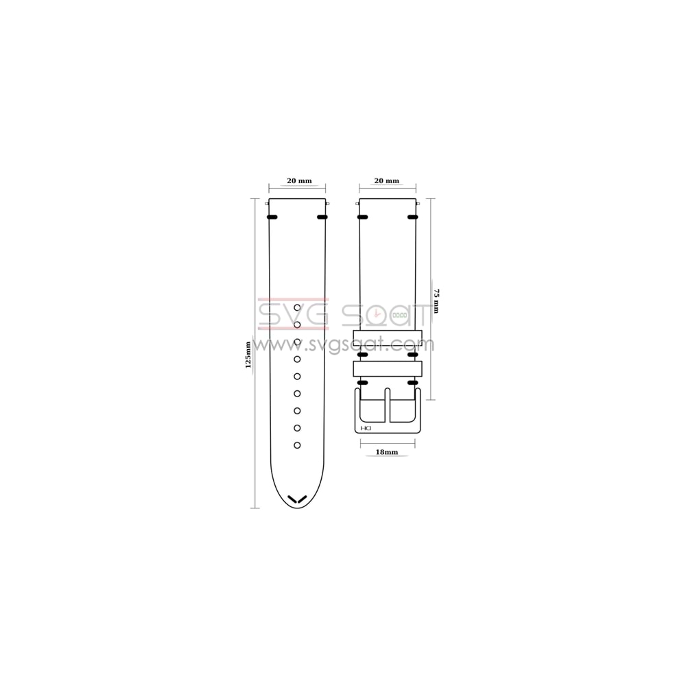R4105S RODER DERİ KAYIŞ - LACİVERT - 20MM