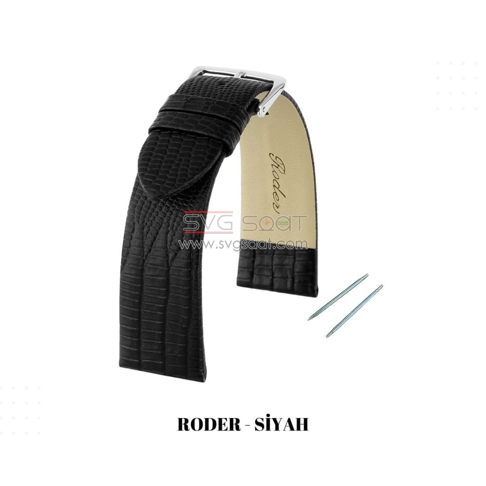 R4148 RODER DERİ KAYIŞ - SİYAH - 24MM