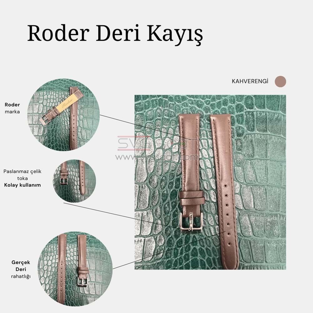 R4106S RODER DERİ KAYIŞ - KAHVERENGİ - 12MM