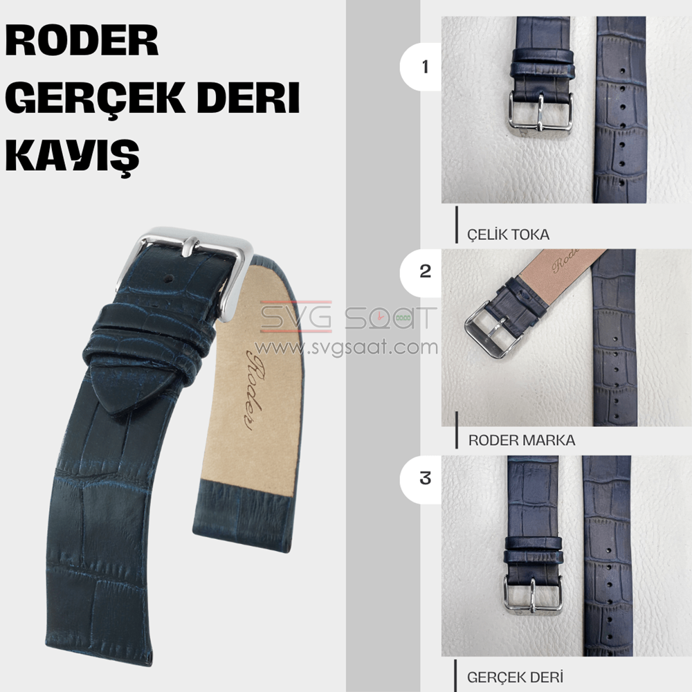 R4147 RODER DERİ KAYIŞ - LACİVERT