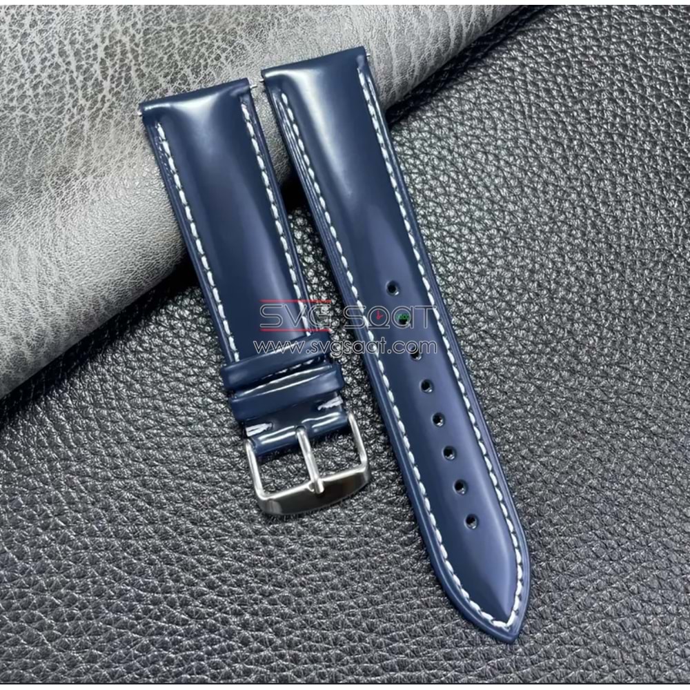 R4106W RODER DERİ KAYIŞ - LACİVERT - BEYAZ - 14MM
