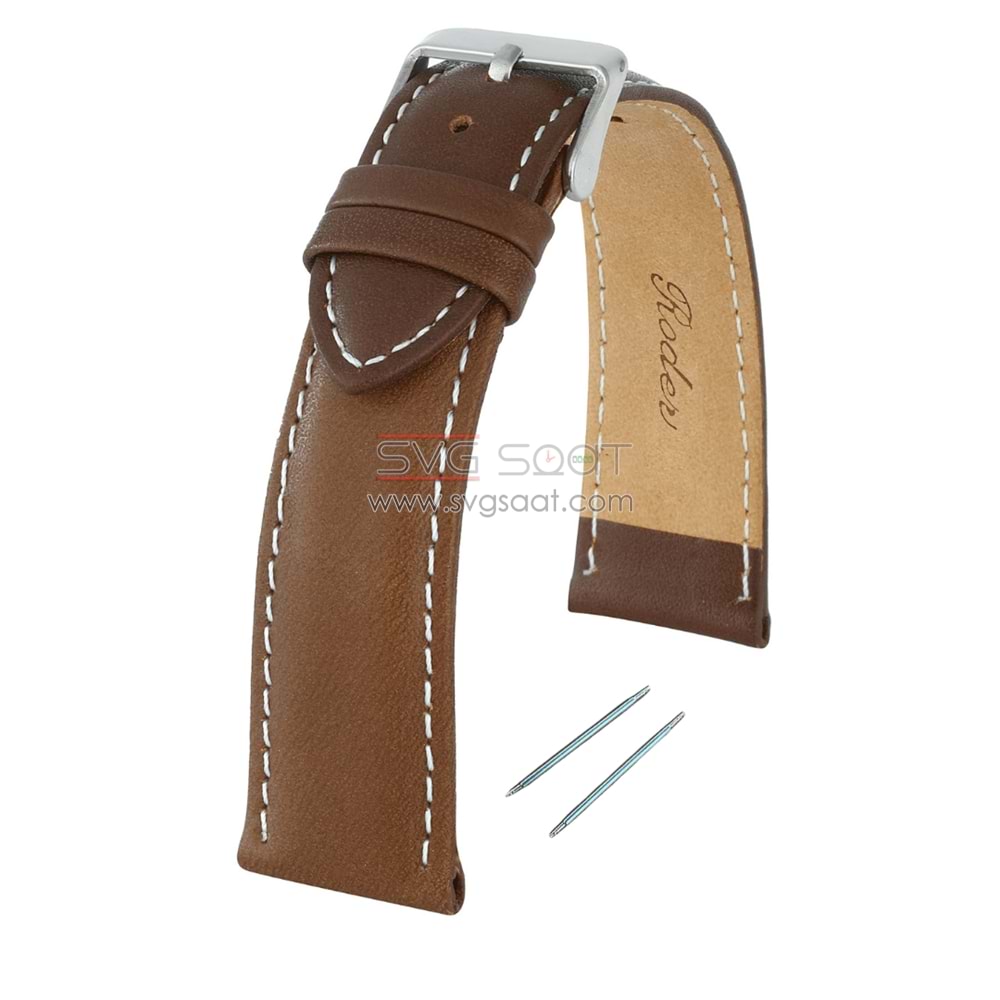 R4106W RODER DERİ KAYIŞ - KAHVERENGİ - BEYAZ - 18MM