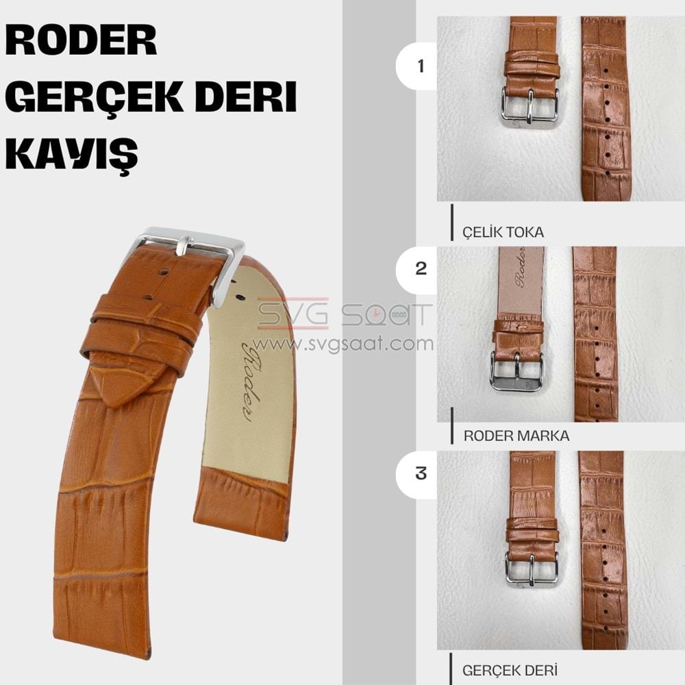 R4147 RODER DERİ KAYIŞ - TABA - 18MM