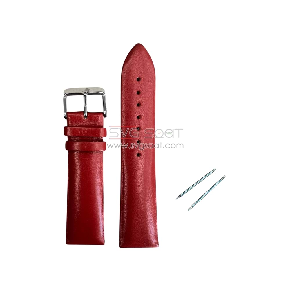 R4108 RODER DERİ KAYIŞ - KIRMIZI - 18MM