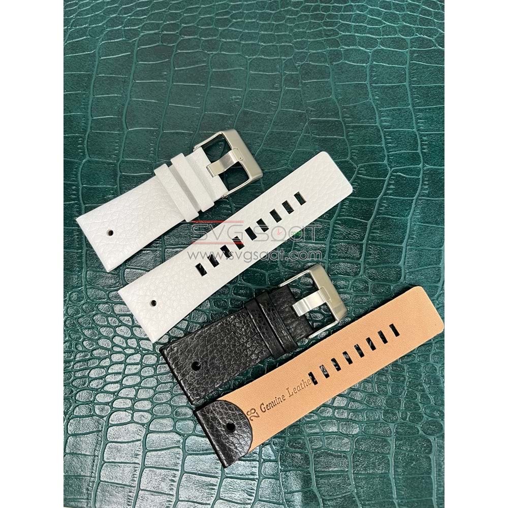R4110 RODER DERİ KAYIŞ - BEYAZ - 28X24MM