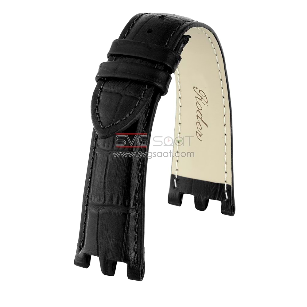 R4118S RODER DERİ KAYIŞ - SİYAH - 22MM