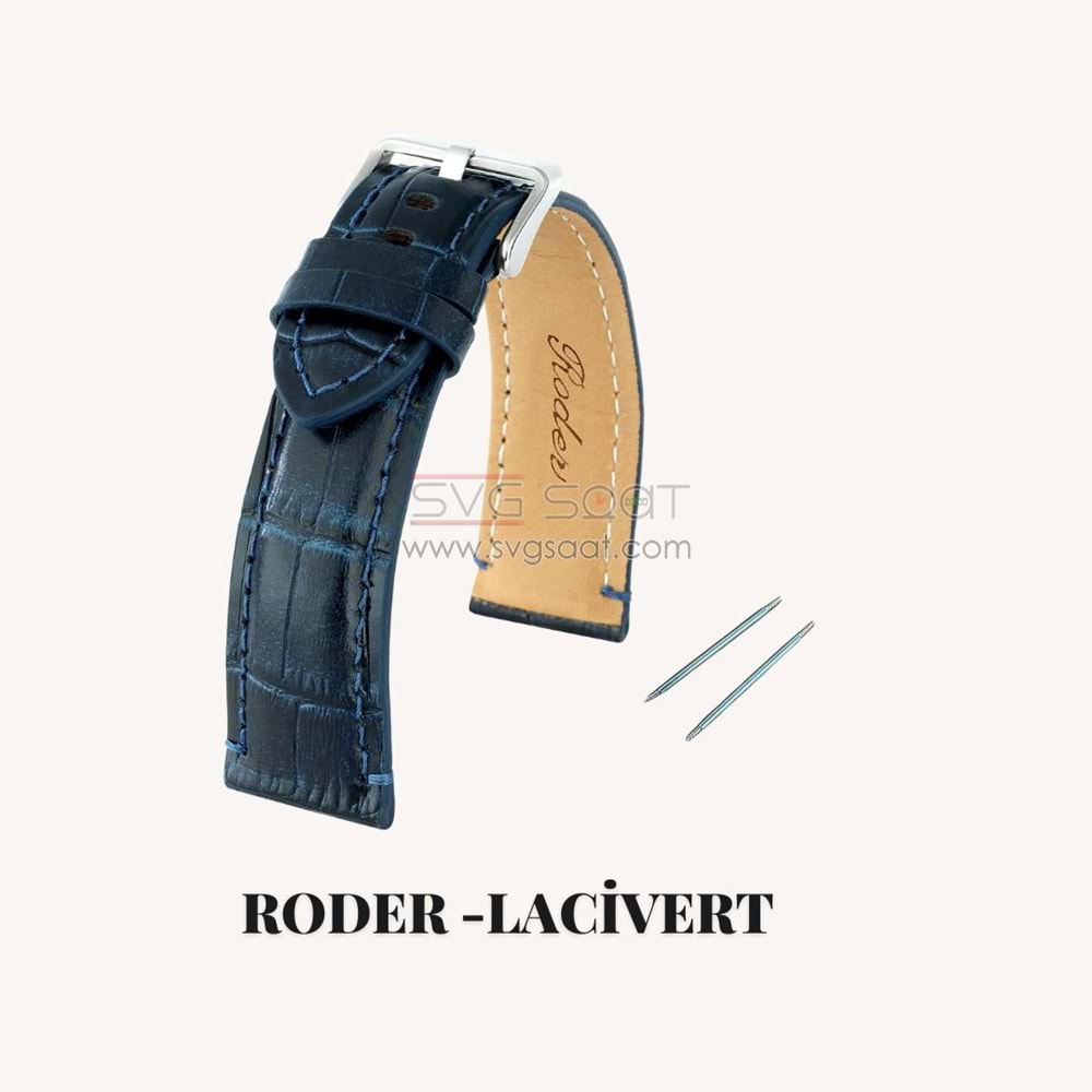 R4137S RODER DERİ KAYIŞ - LACİVERT - 18MM