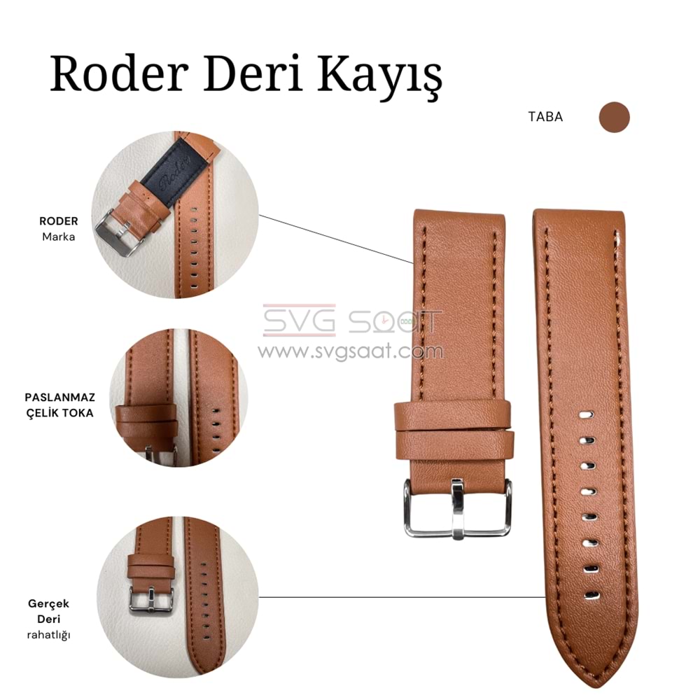 R4136S RODER DERİ KAYIŞ - TABA - 24MM