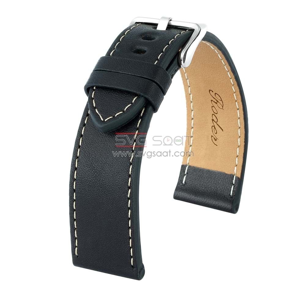 R4136W RODER DERİ KAYIŞ - SİYAH-BEYAZ - 24MM