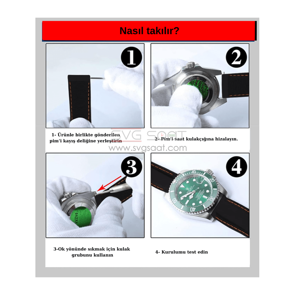 R4134W RODER DERİ KAYIŞ - KIRMIZI-BEYAZ - 18MM