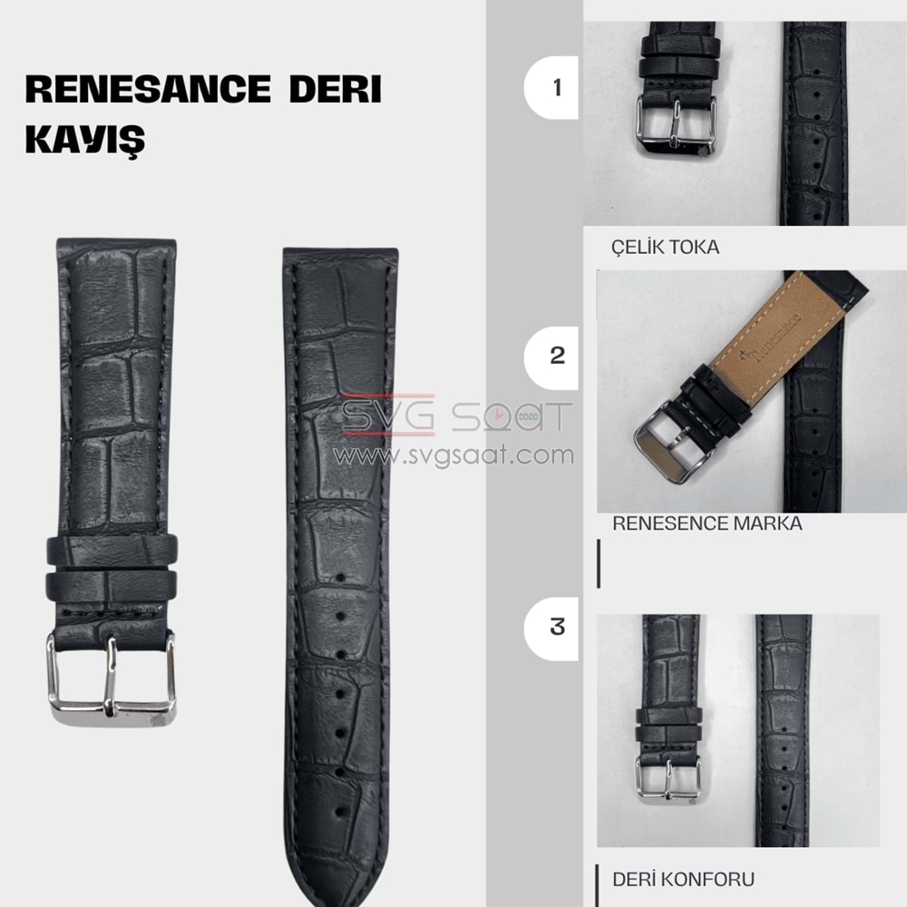 RS2004S RENESANCE DERİ KAYIŞ - MAVİ - 20MM