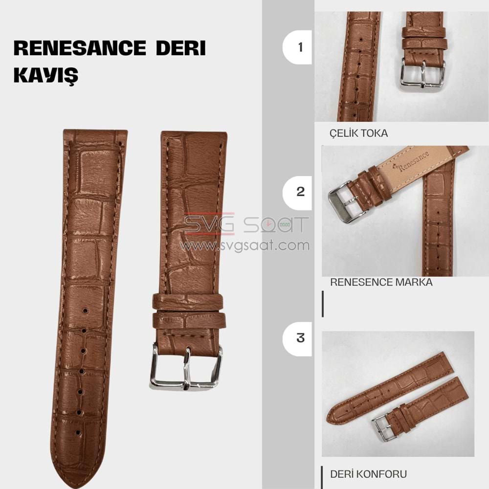 RS2004S RENESANCE DERİ KAYIŞ - TABA - 20MM