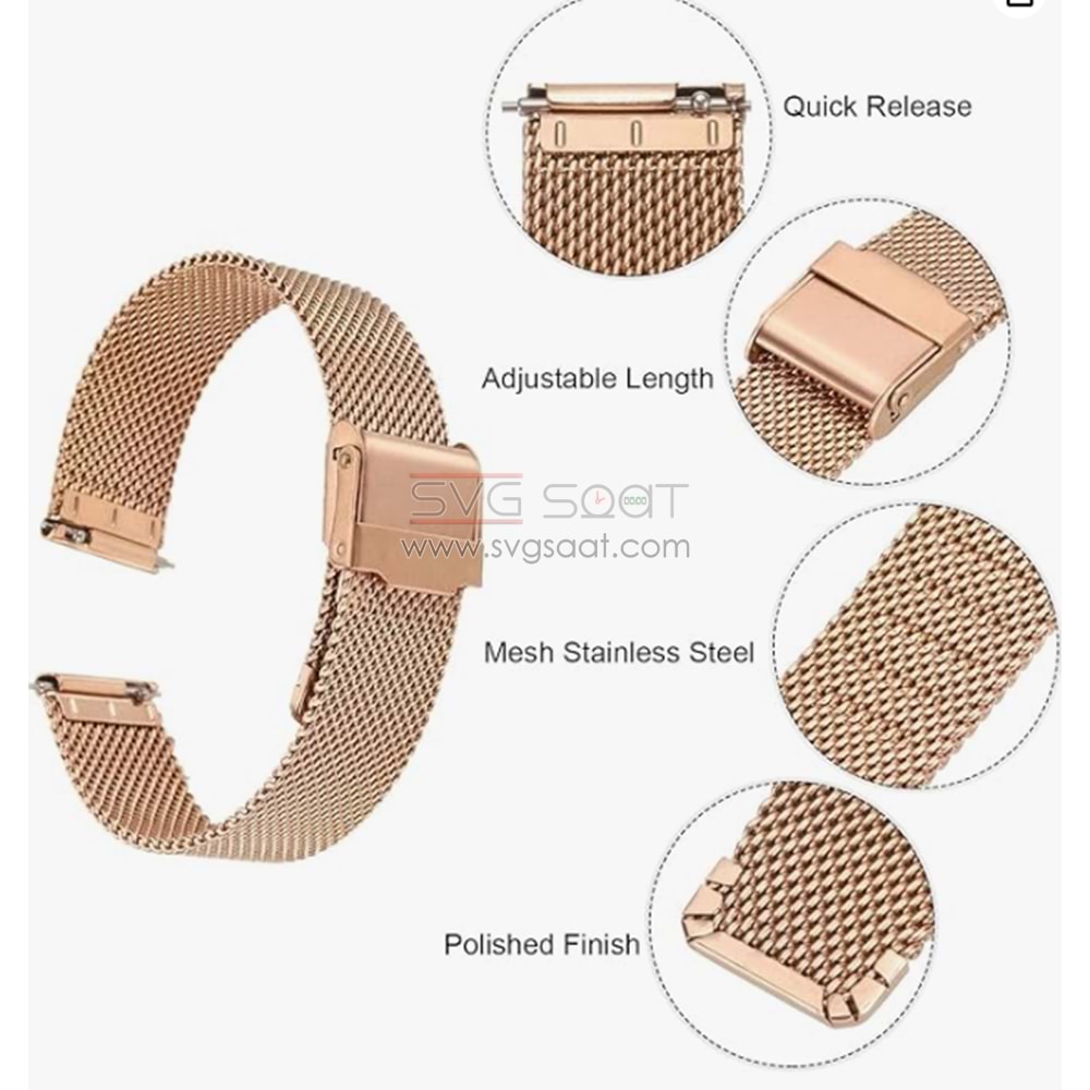 PASLANMAZ ÇELİK KORDON MK1003 - ROSE GOLD - 24MM