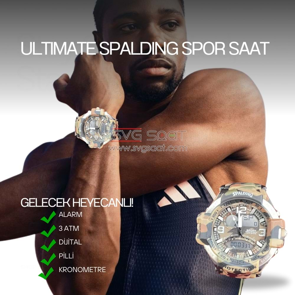 SPALDING SP-126 DİJİTAL VE ANALOG SPOR SAAT