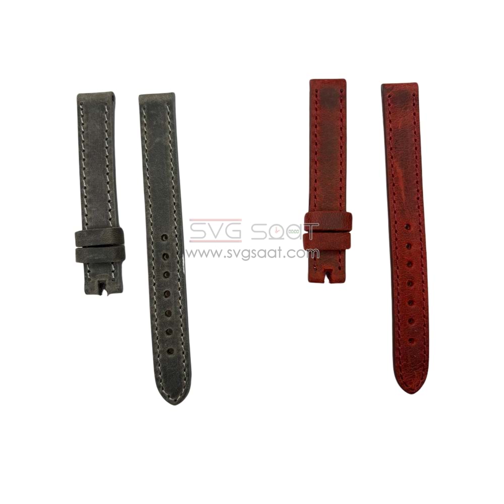 N1001W NUBUK DERİ KORDON - GRİ-BEYAZ - 14MM
