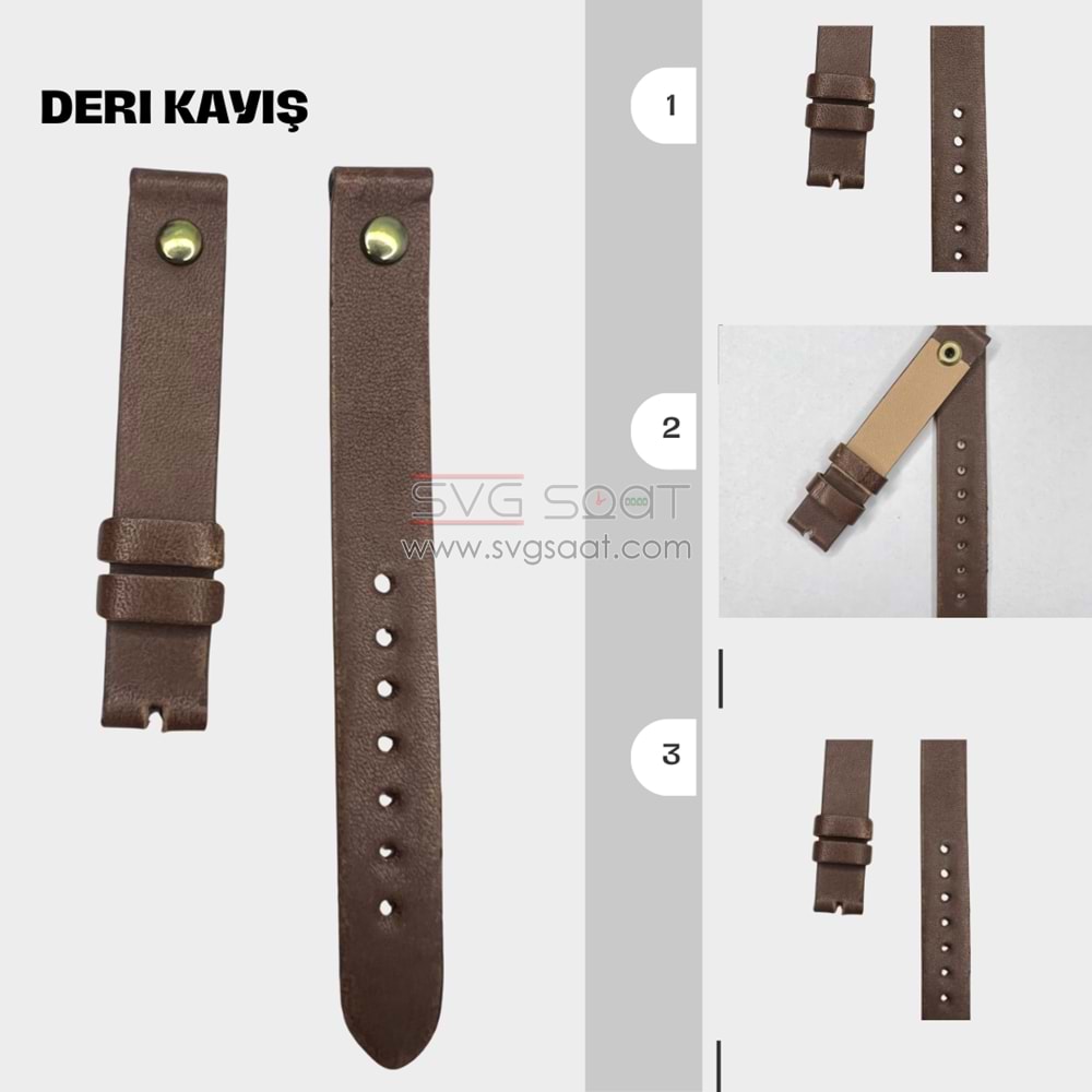 APPLE UYUMLU DERİ KAYIŞ - KAHVE-GOLD-22MM