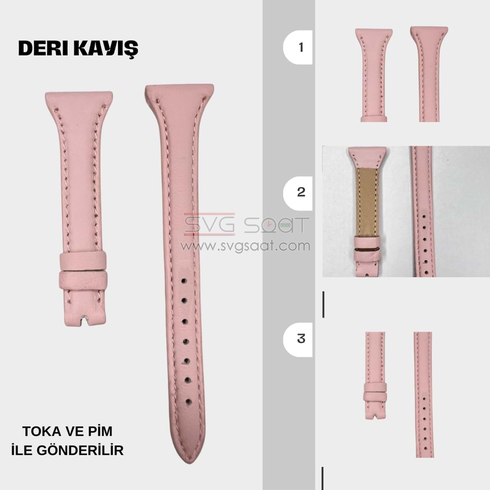 APPLE UYUMLU DERİ KAYIŞ - PEMBE-GOLD