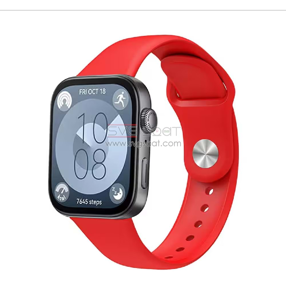 Apple watch uyumlu solo silikon kordon - TURUNCU - 42/44 - M/L