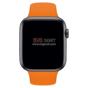 Apple watch uyumlu silikon kordon - TURUNCU - 42/44