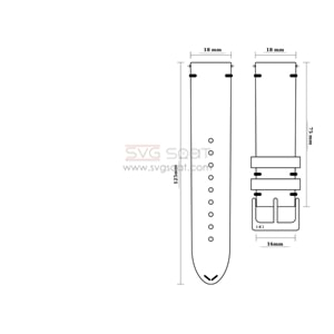 OSO 920 Saat Kordonu - SİYAH - MAVİ - 18MM