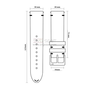 OSO 3561 XL Saat Kordonu - SİYAH - BEYAZ - 18MM