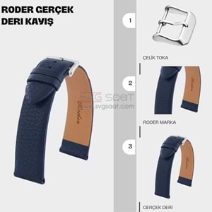 R4175 RODER DERİ KAYIŞ - LACİVERT - 20MM