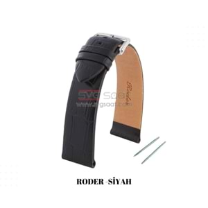 R4173 RODER DERİ KAYIŞ - SİYAH - 20MM