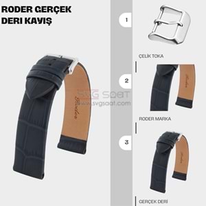 R4173 RODER DERİ KAYIŞ - LACİVERT - 20MM