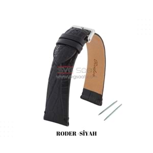 R4171S RODER DERİ KAYIŞ - SİYAH - 22MM