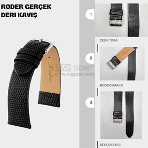 R4157 RODER DERİ KAYIŞ - SİYAH - 10MM