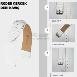 R4157 RODER DERİ KAYIŞ - BEYAZ - 10MM