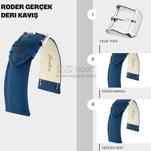 R4154S RODER DERİ KAYIŞ - LACİVERT - 18MM
