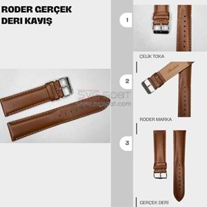 R4176S RODER DERİ KAYIŞ - TABA - 18MM