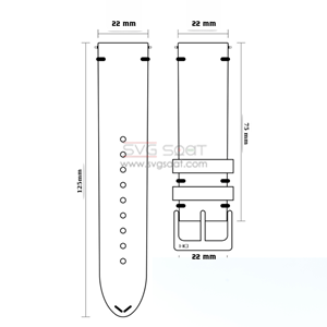 R4102S RODER DERİ KAYIŞ - BEYAZ - 22X22MM