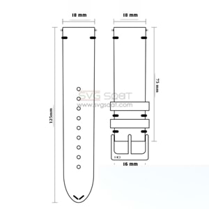 R4102W RODER DERİ KAYIŞ - LACİVERT - BEYAZ - 18MM