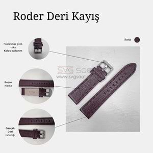 R4105S RODER DERİ KAYIŞ - KAHVERENGİ - 22MM