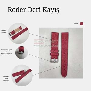 R4105S RODER DERİ KAYIŞ - RED - 20MM