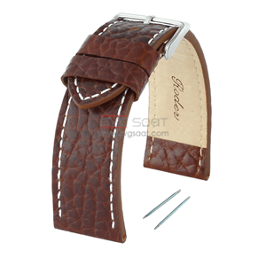 R4105W RODER DERİ KAYIŞ - KAHVERENGİ-BEYAZ - 24MM